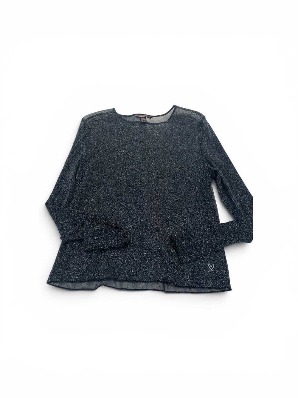 Victoria's Secret Black sparkle mesh, sheer Pink Label Knit Top